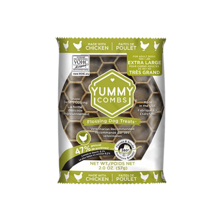 Pet's Best Life Dog Treats - Yummy Combs Flossing Chicken Single Treats