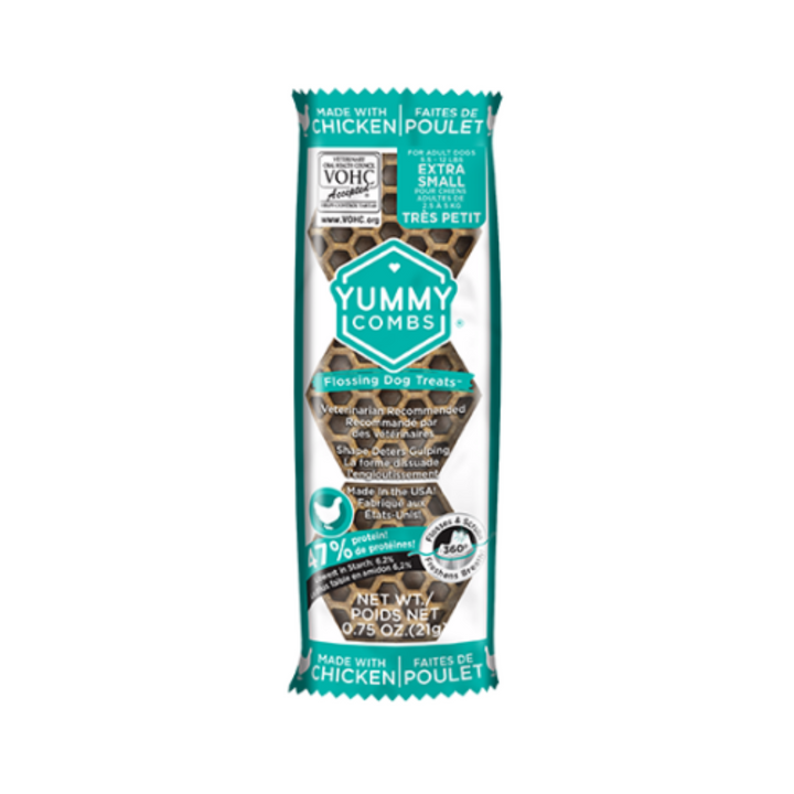 Pet's Best Life Dog Treats - Yummy Combs Flossing Chicken Single Treats