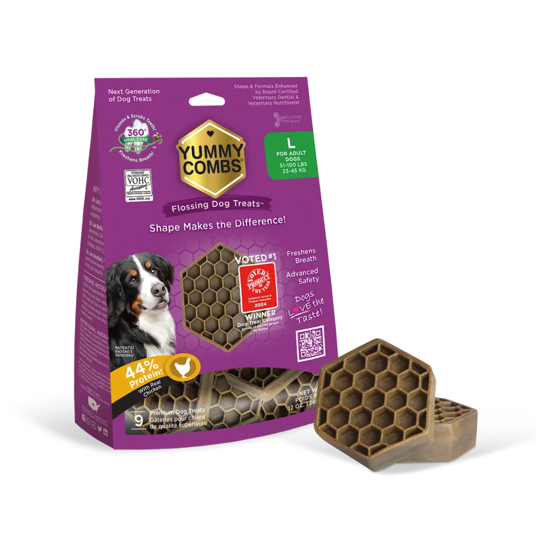 Pet's Best Life Dog Treats - Yummy Combs Flossing Chicken Treats
