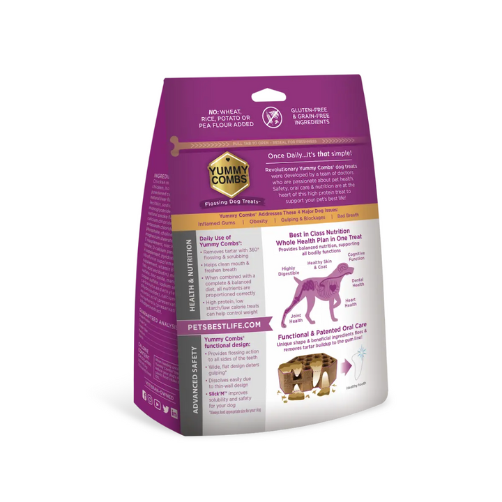 Pet's Best Life Dog Treats - Yummy Combs Flossing Chicken Treats