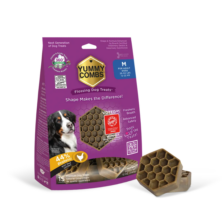 Pet's Best Life Dog Treats - Yummy Combs Flossing Chicken Treats
