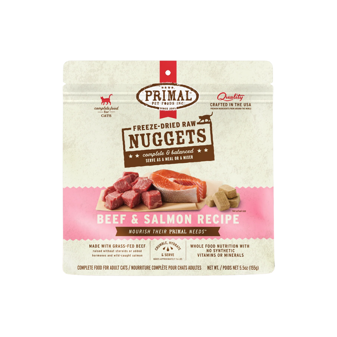 Primal Freeze-Dried Cat Food - Nuggets Beef & Salmon Recipe