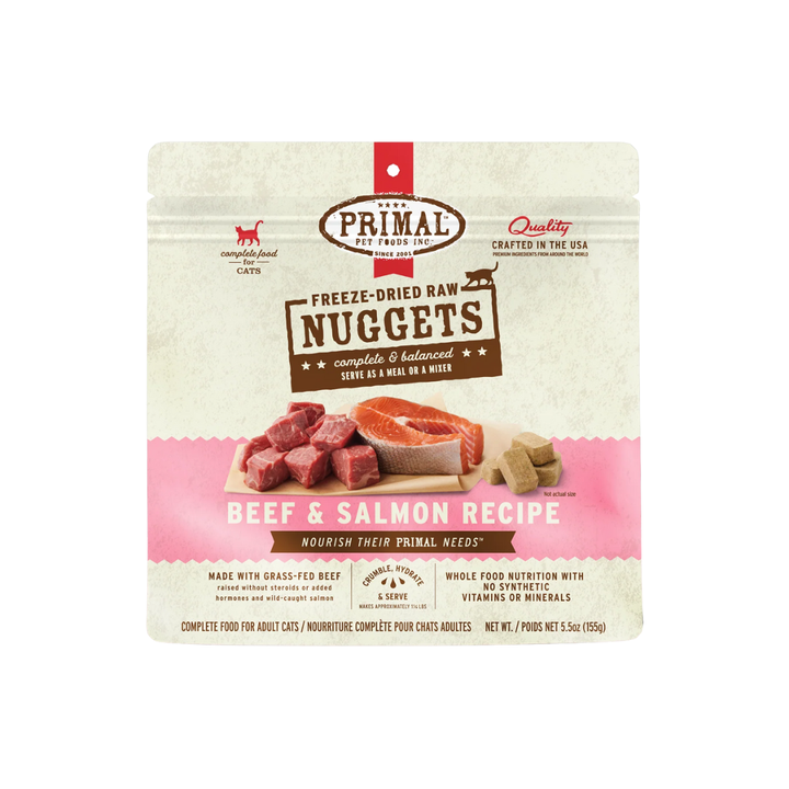 Primal Freeze-Dried Cat Food - Nuggets Beef & Salmon Recipe
