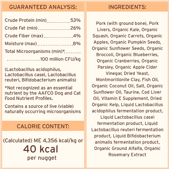 Primal Freeze-Dried Cat Food - Nuggets Pork Recipe