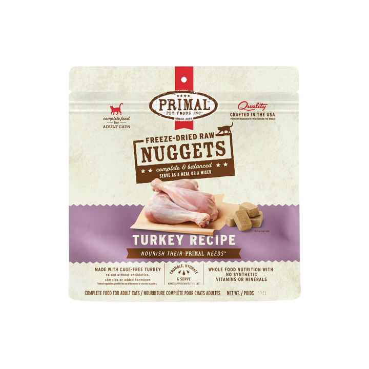 Primal Freeze-Dried Cat Food - Nuggets Turkey Recipe