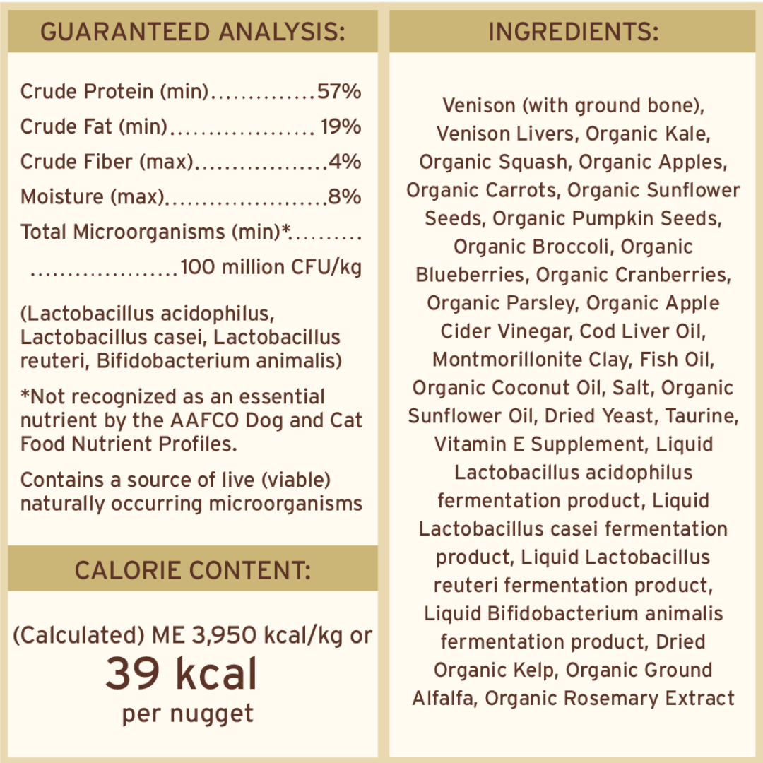 Primal Freeze-Dried Cat food - Nuggets Venison Recipe