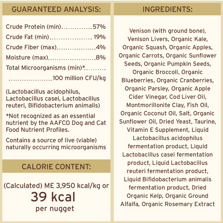 Primal Freeze-Dried Cat food - Nuggets Venison Recipe