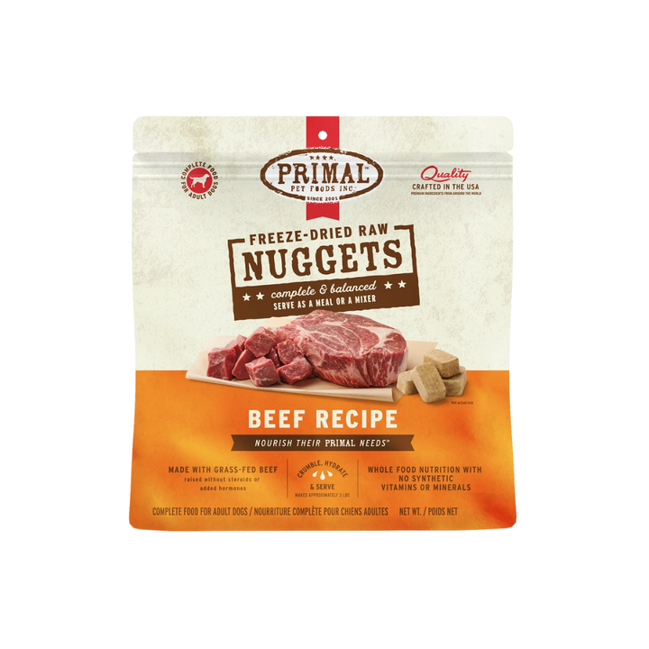 Primal Freeze-Dried Dog Food - Nuggets Beef Recipe