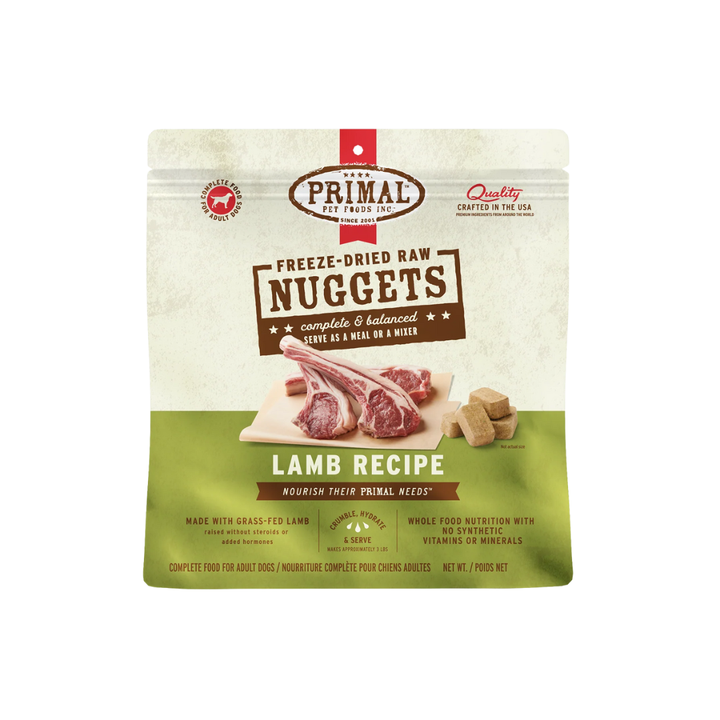 Primal Freeze-Dried Dog Food - Nuggets Lamb Recipe