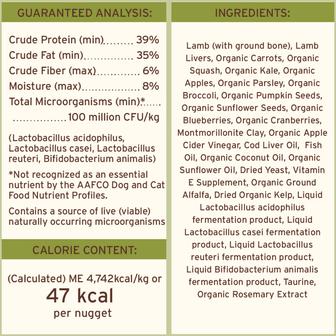 Primal Freeze-Dried Dog Food - Nuggets Lamb Recipe