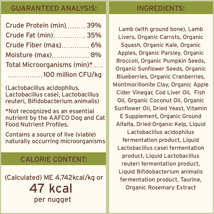 Primal Freeze-Dried Dog Food - Nuggets Lamb Recipe