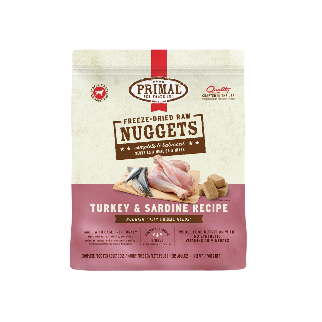 Primal Freeze-Dried Dog Food - Nuggets Turkey & Sardine Recipe