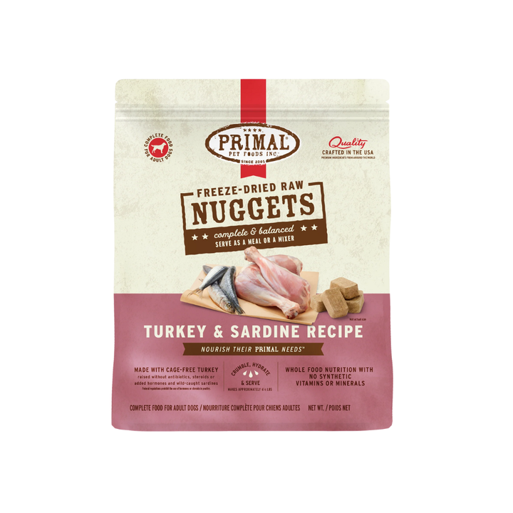 Primal Freeze-Dried Dog Food - Nuggets Turkey & Sardine Recipe