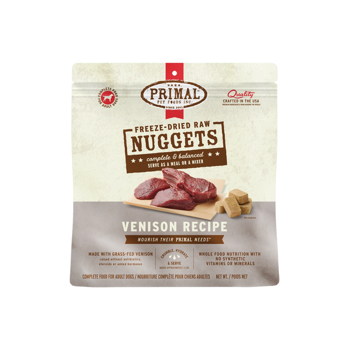 Primal Freeze-Dried Dog Food - Nuggets Venison Recipe