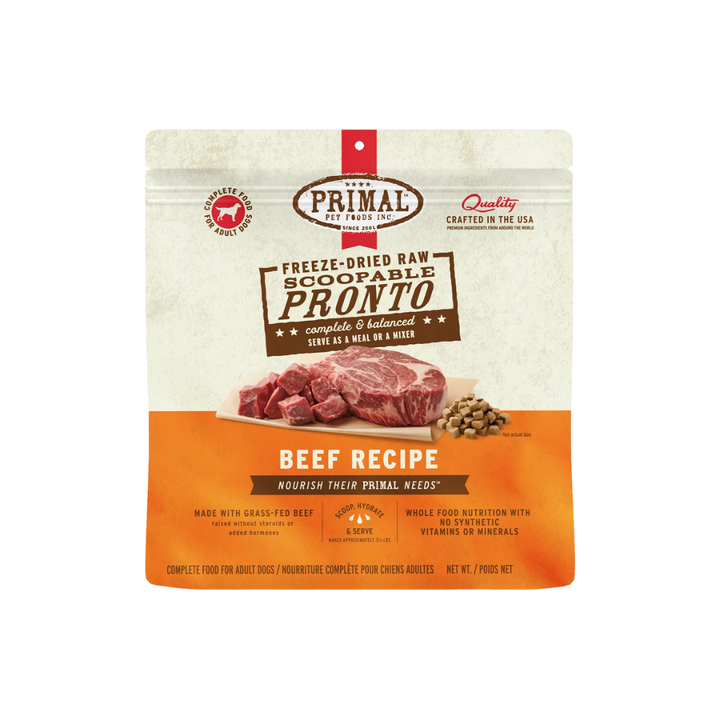 Primal Freeze-Dried Dog Food - Raw Scoopable Pronto Beef Recipe