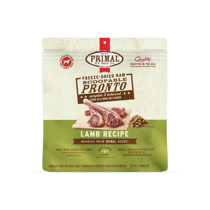 Primal Freeze-Dried Dog Food - Raw Scoopable Pronto Lamb Recipe