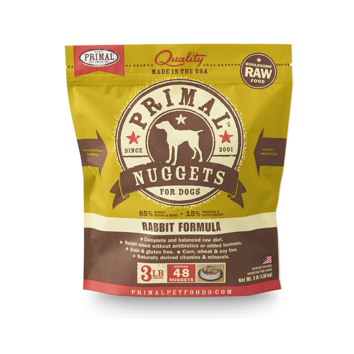 Primal Frozen Dog Food - Nuggets Rabbit Formula