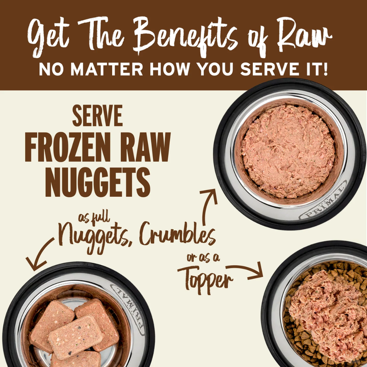Primal Frozen Dog Food - Raw Nuggets Beef Recipe