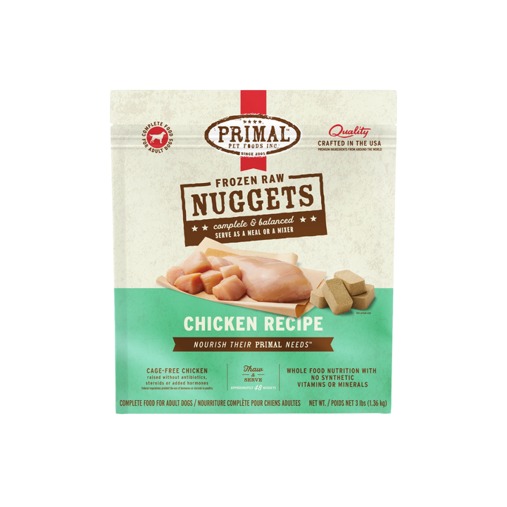Primal Frozen Dog Food - Raw Nuggets Chicken Recipe