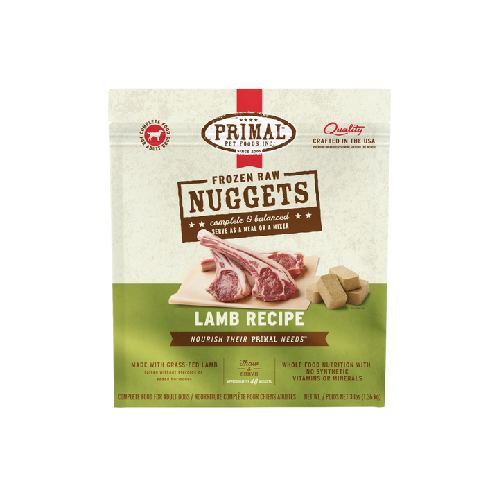 Primal Frozen Dog Food - Raw Nuggets Lamb Recipe