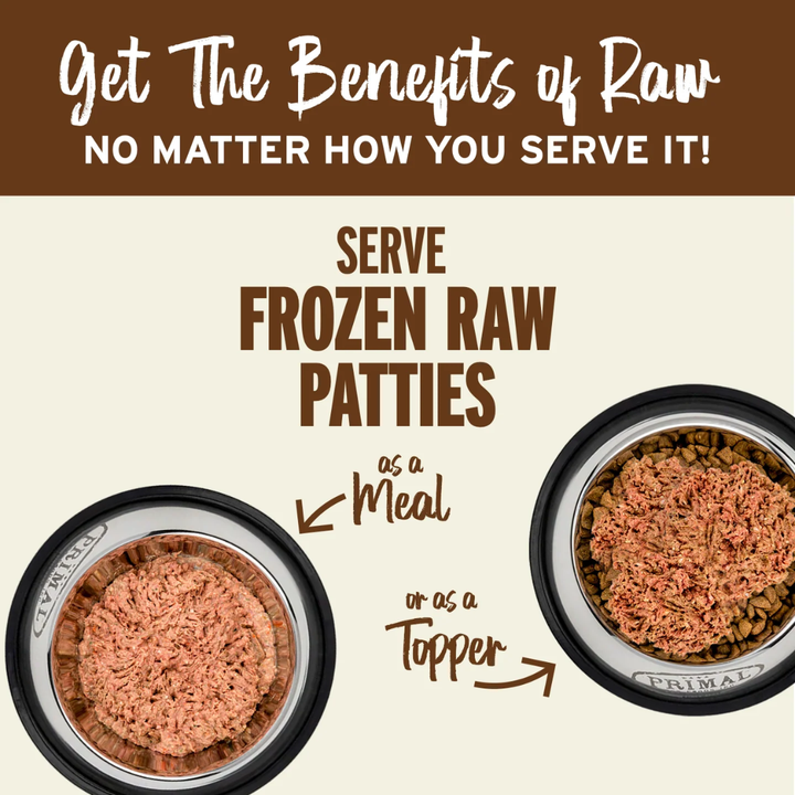 Primal Frozen Dog Food - Raw Patties Pork Recipe