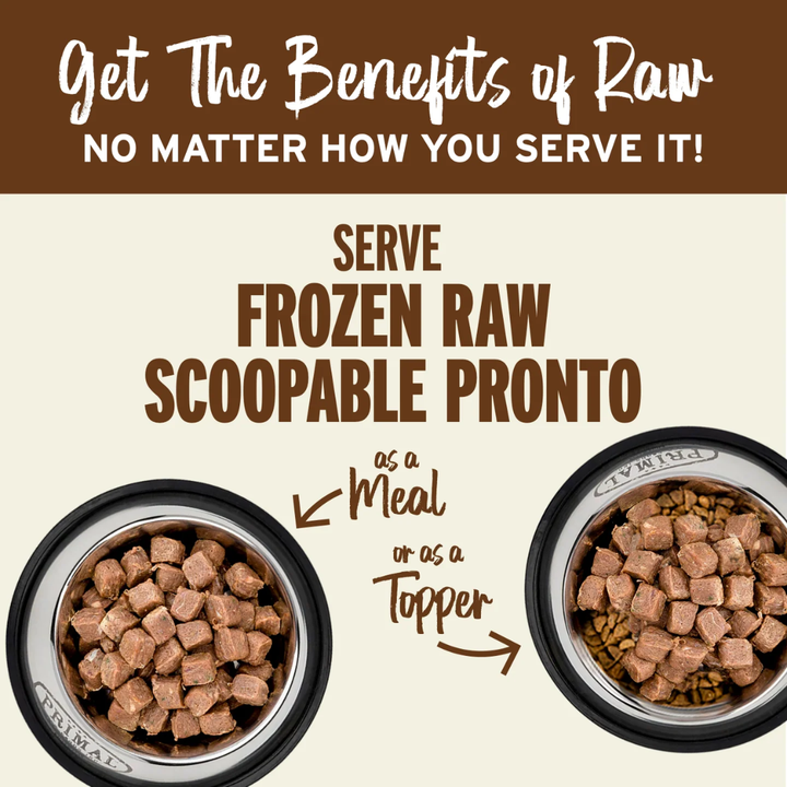 Primal Frozen Dog Food - Raw Scoopable Pronto Beef Recipe