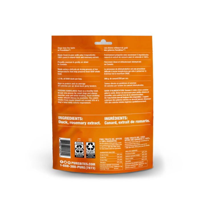 PureBites Air-Dried Dog Treats - Duck Jerky