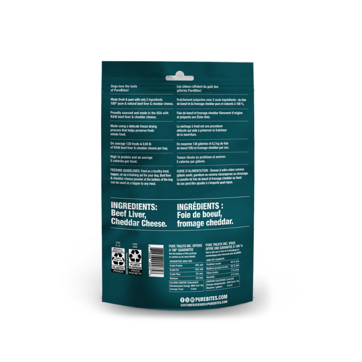 PureBites Freeze-Dried Dog Treats - Beef & Cheese