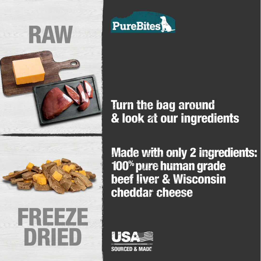 PureBites Freeze-Dried Dog Treats - Beef & Cheese