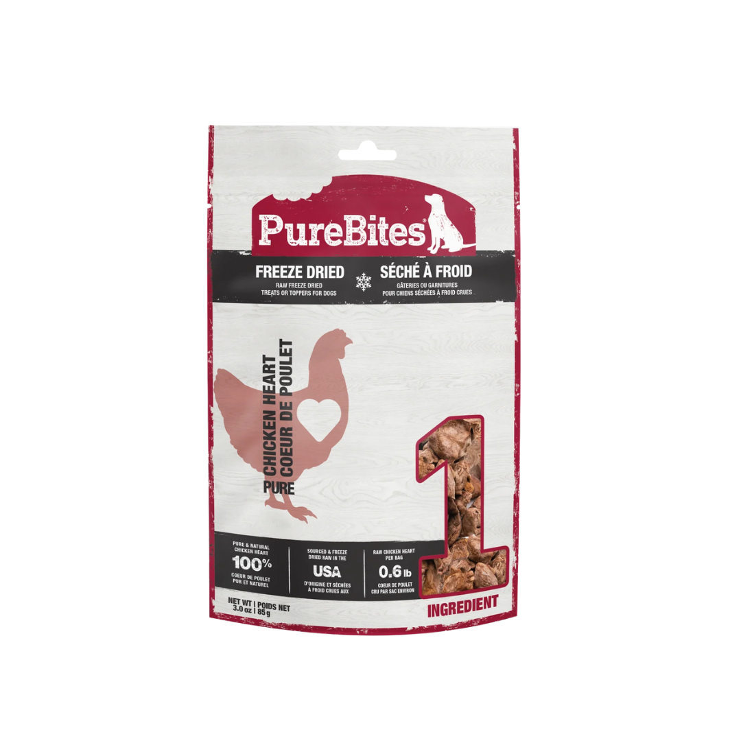 PureBites Freeze-Dried Dog Treats - Chicken Heart