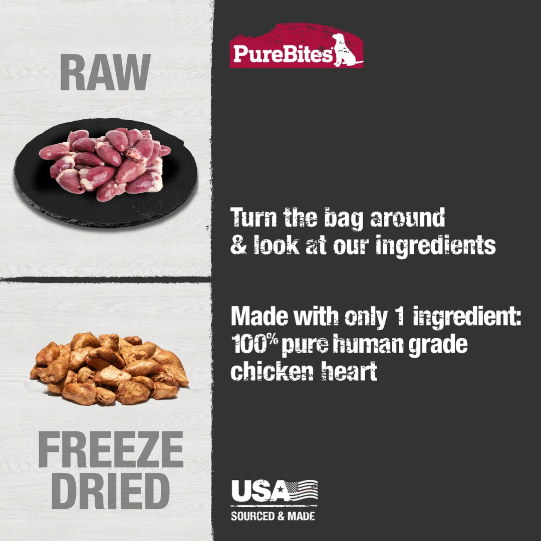 PureBites Freeze-Dried Dog Treats - Chicken Heart