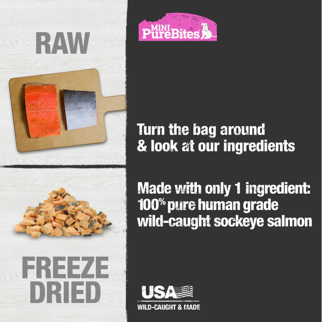 PureBites Freeze-Dried Dog Treats - Mini Trainers Wild-Caught Salmon