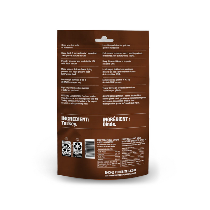 PureBites Freeze-Dried Dog Treats - Turkey