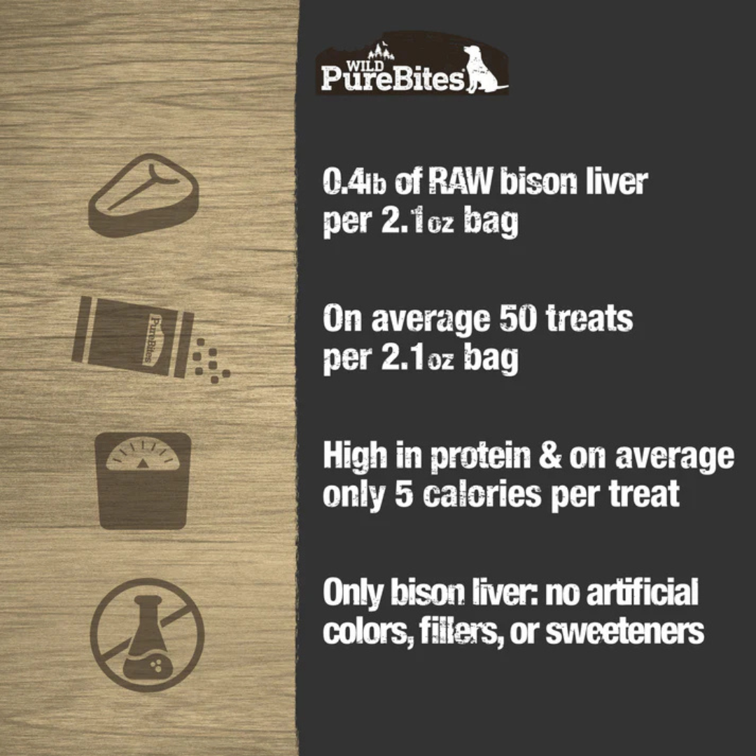PureBites Freeze-Dried Dog Treats - Wild Bison Liver