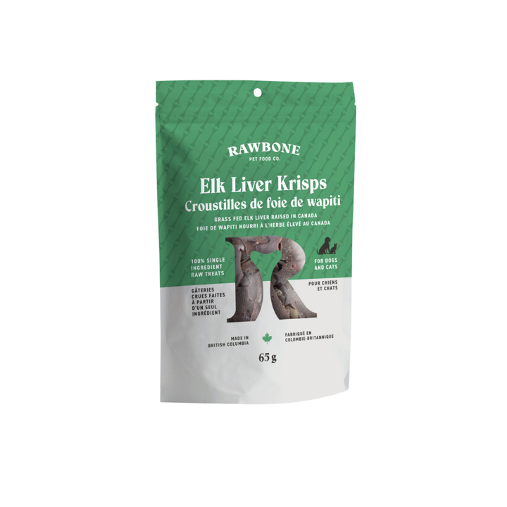 Rawbone Dog & Cat Treats - Rawbone Elk Liver Krisps