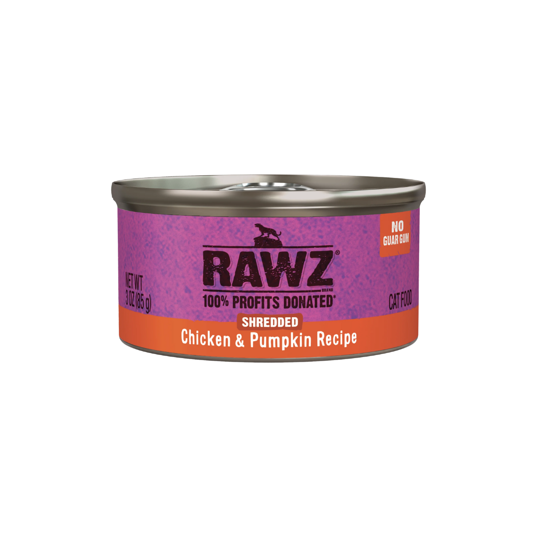 Rawz Wet Cat Food - Shredded Chicken & Pumpkin Recipe Canned