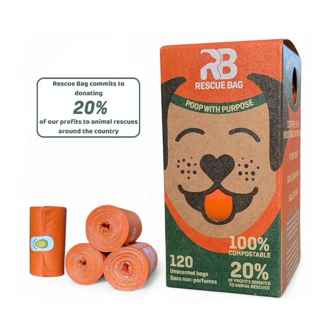 Rescue Bag Pet Waste Bags - Unscented Compostable Poop Bags
