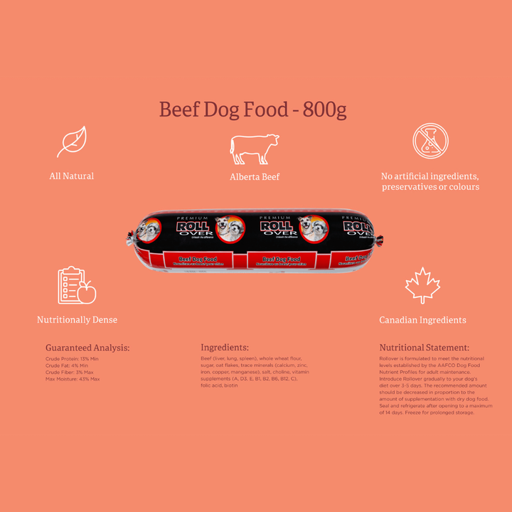 Rollover Dog Wet Food - Premium Beef