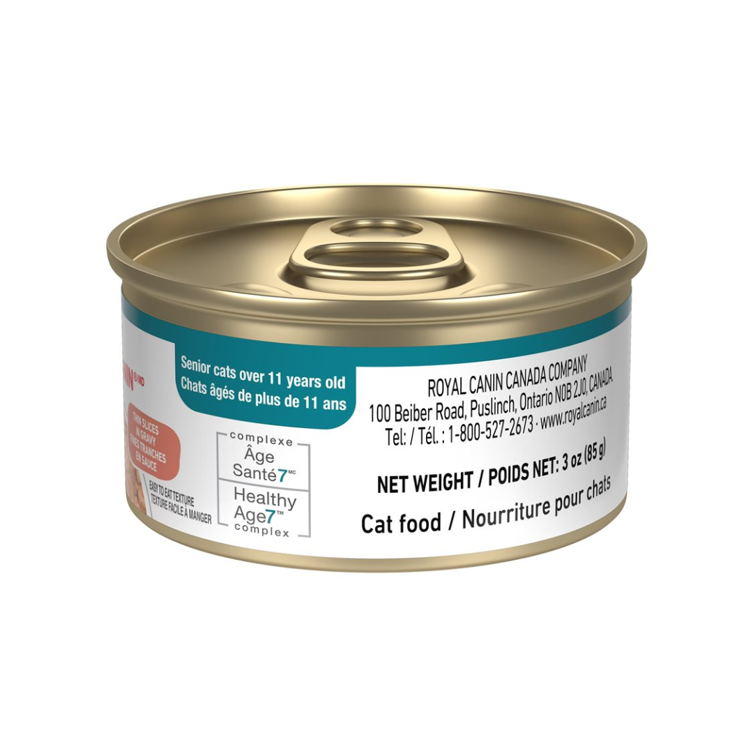 Royal Canin Wet Cat Food - Feline Health Nutrition Aging 11 Plus Slices in Gravy Canned