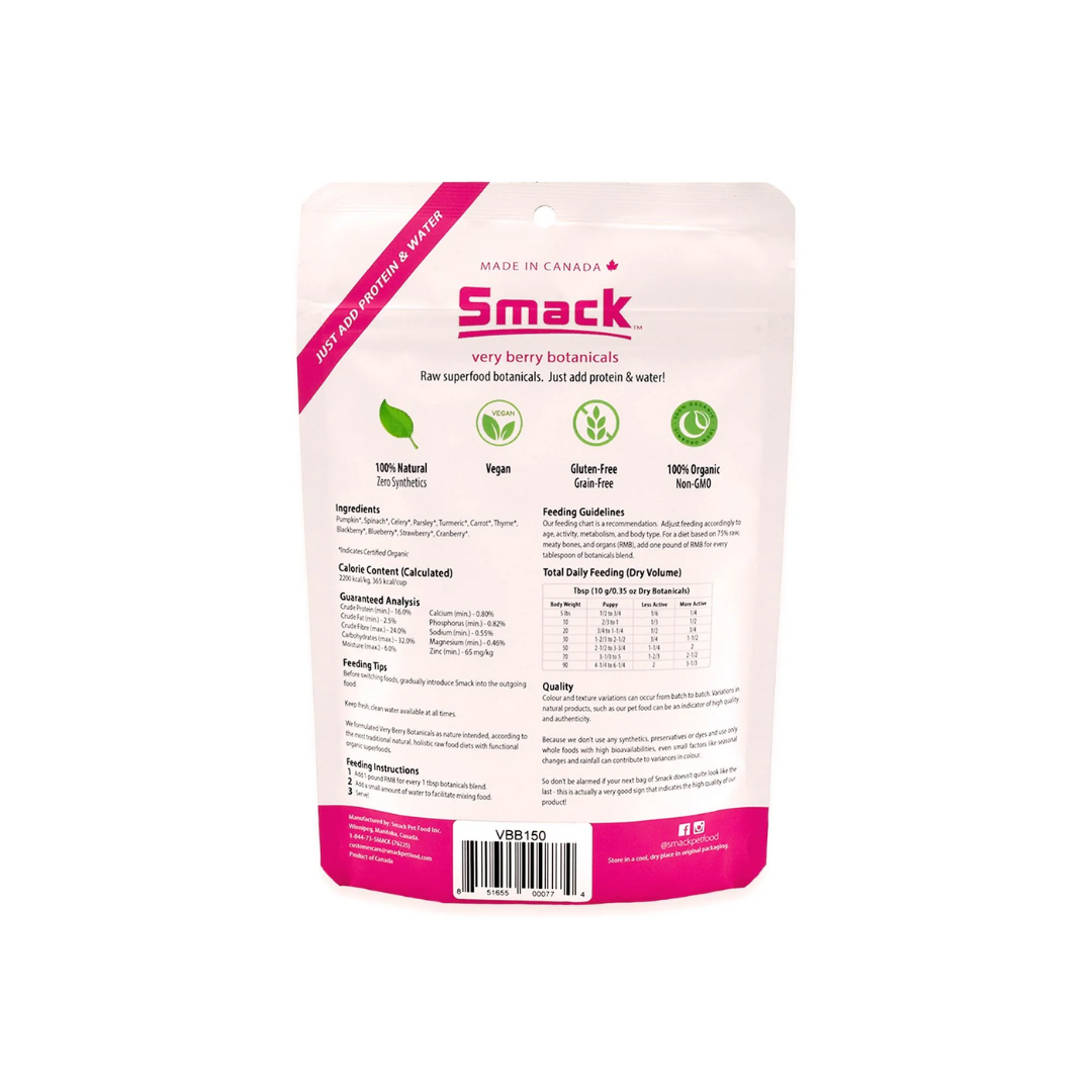 Smack Dehydrated Dog Food - Verry Berry Botanicals Mix