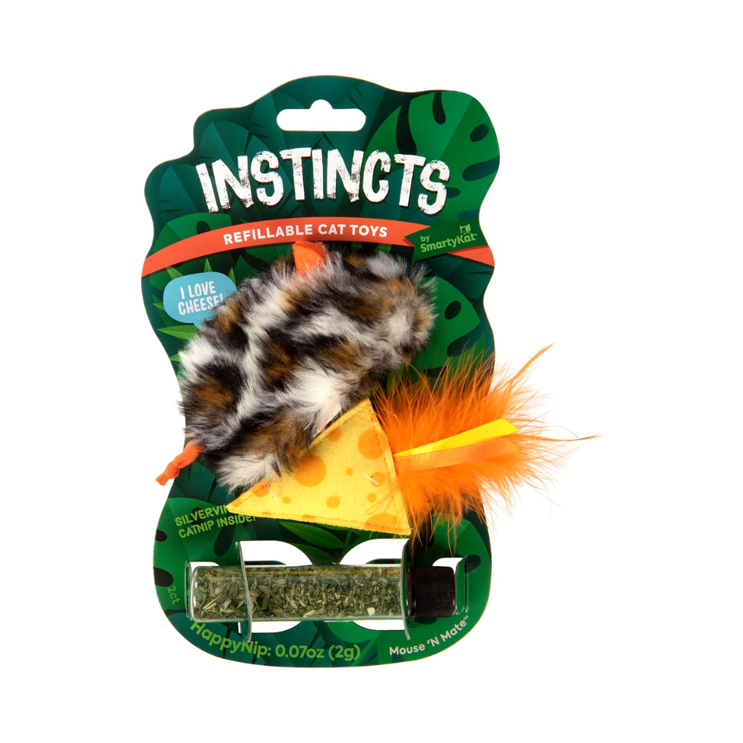 SmartyKat Cat Toy - Instincts Catnip HappyNip Mouse 'N Mate Refillable Mouse