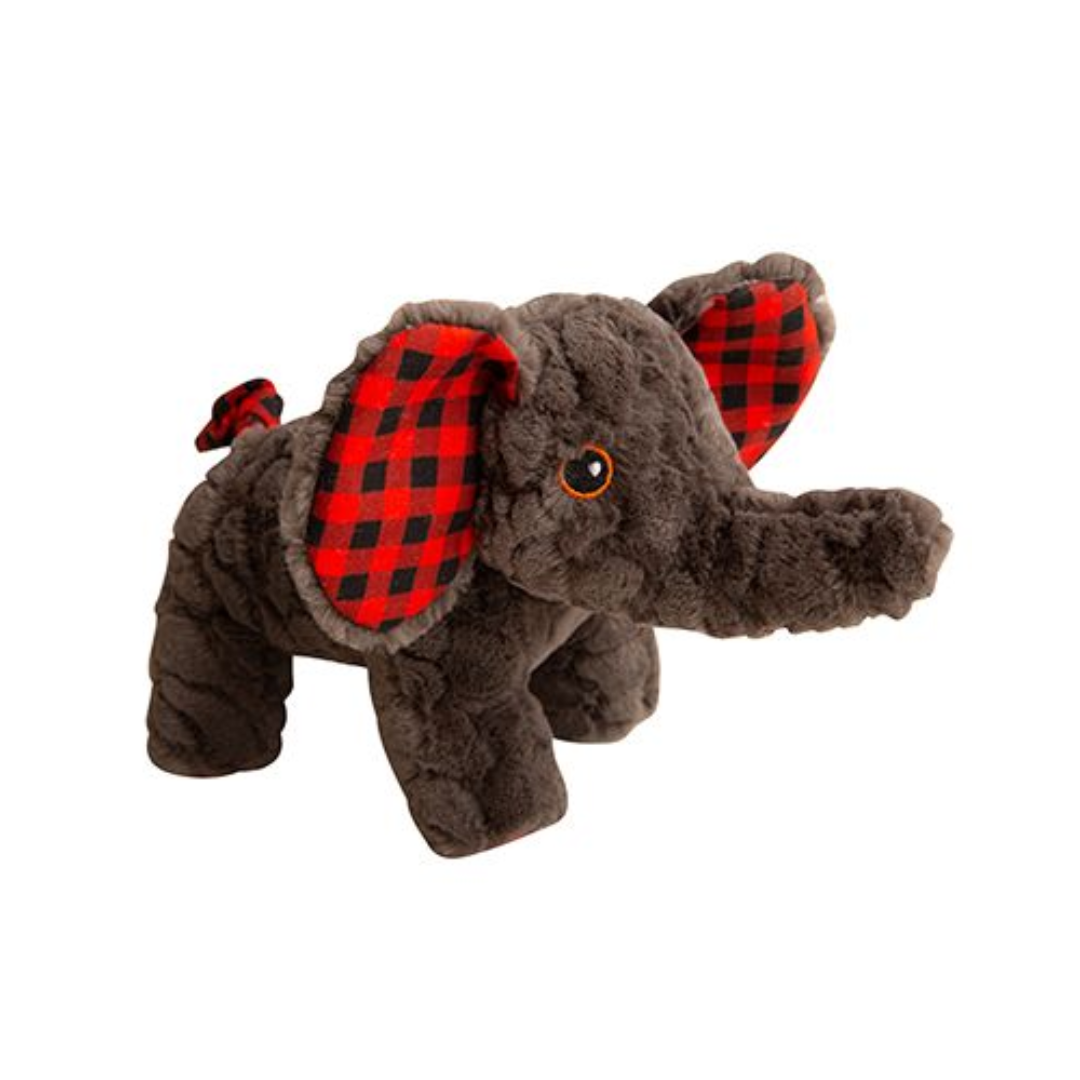 Snugarooz Dog Toys - Eli The Elephant Buffalo Check