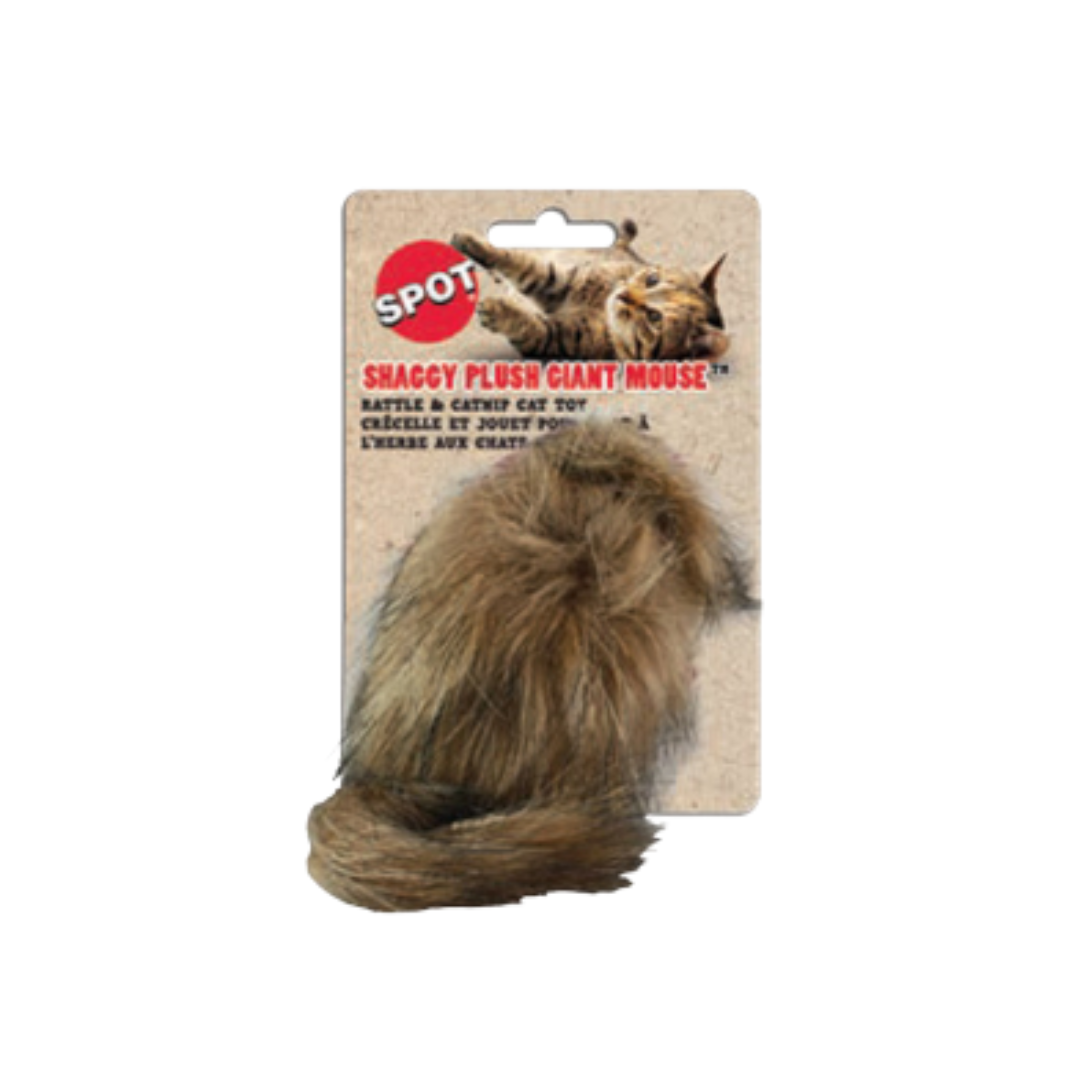 Spot Cat Toys - Shaggy Giant Mouse with Catnip Plush