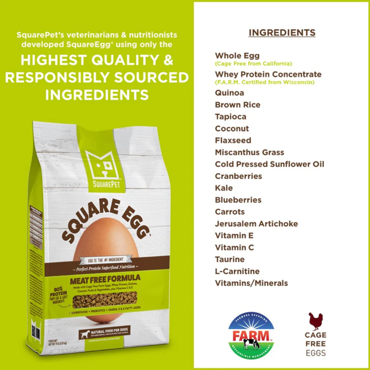 SquarePet Dry Dog Food - Square Egg Meat Free Formula