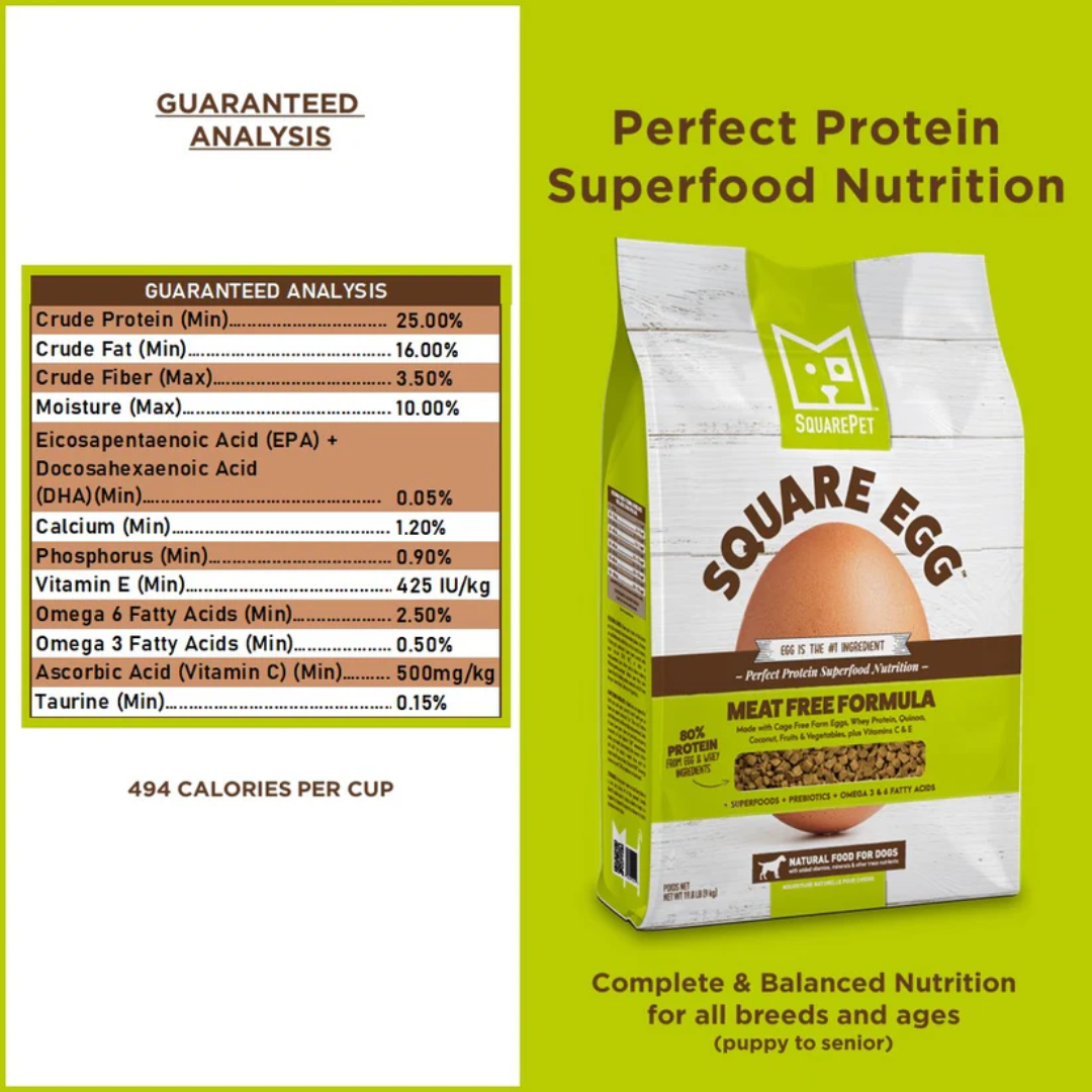 SquarePet Dry Dog Food - Square Egg Meat Free Formula