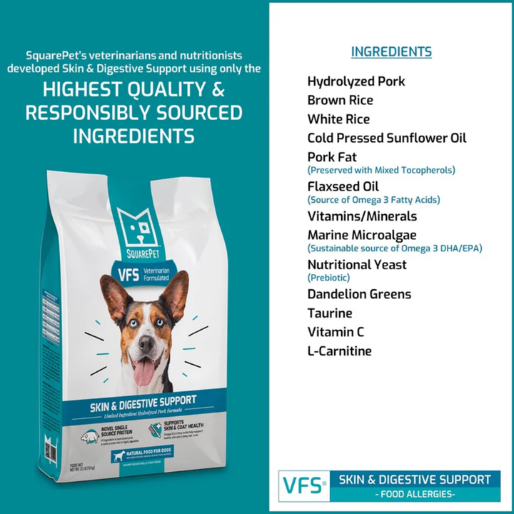 SquarePet Dry Dog Food - VFS Skin & Digestive Support