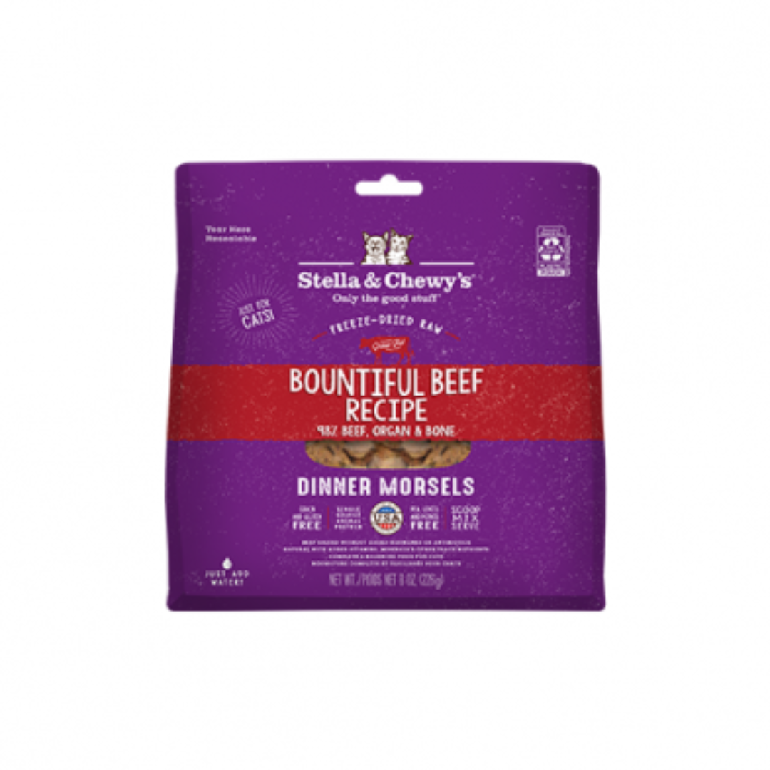 Stella & Chewy's Freeze Dried Cat Food - Bountiful Beef Raw Dinner Morsels