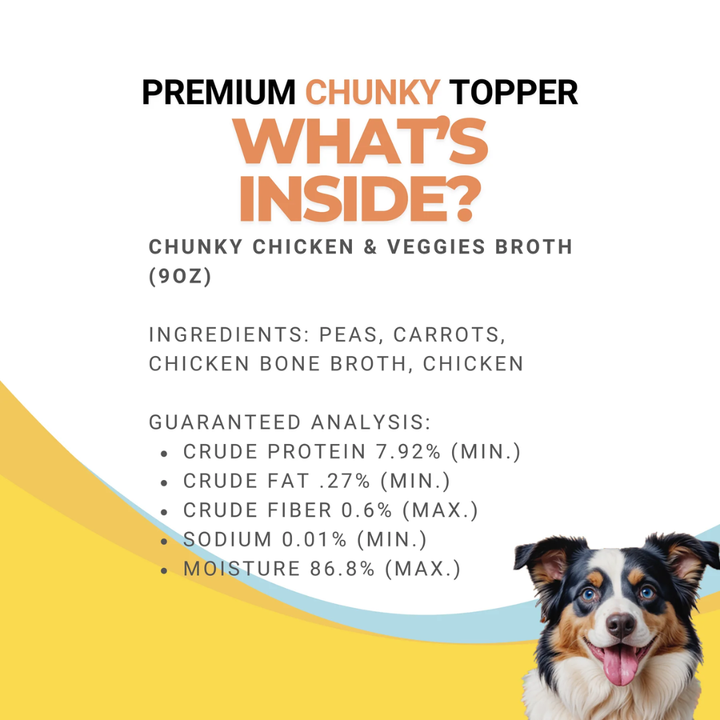 TOPZ Dog Toppers & Mix-Ins - Chunky Chicken & Veggies Bone Broth
