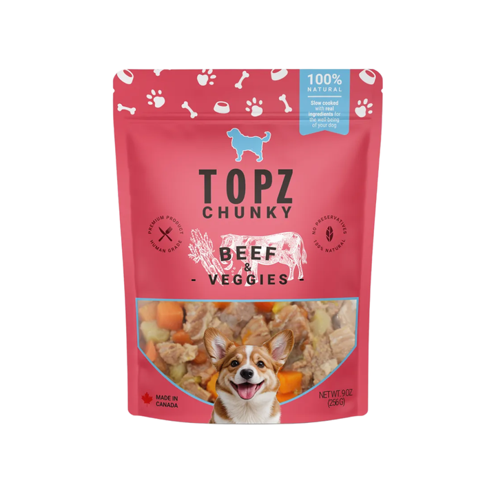 TOPZ Dog Toppers & Mix-Ins - Chunky Beef & Veggies Bone Broth