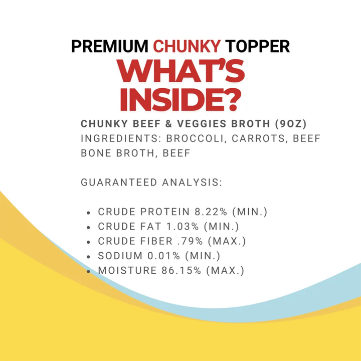 TOPZ Dog Toppers & Mix-Ins - Chunky Beef & Veggies Bone Broth